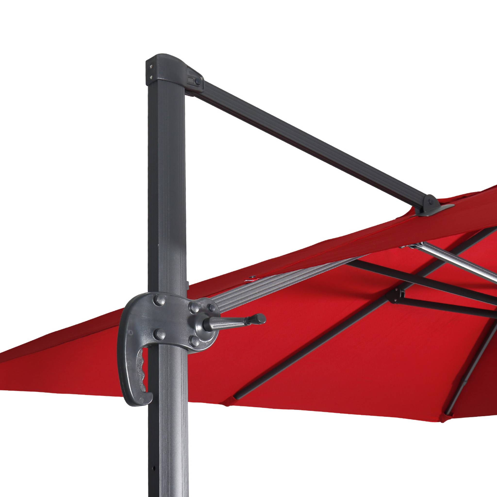 Parasol déporté rectangulaire 3x4m + dalles à lester 50x50cm WIMEREUX + DALLES