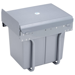 Contenedor de reciclaje para mueble de cocina, cubos de basura bajo fregadero, fijación inferior y extracción manual, cubo extraíble, con tapa