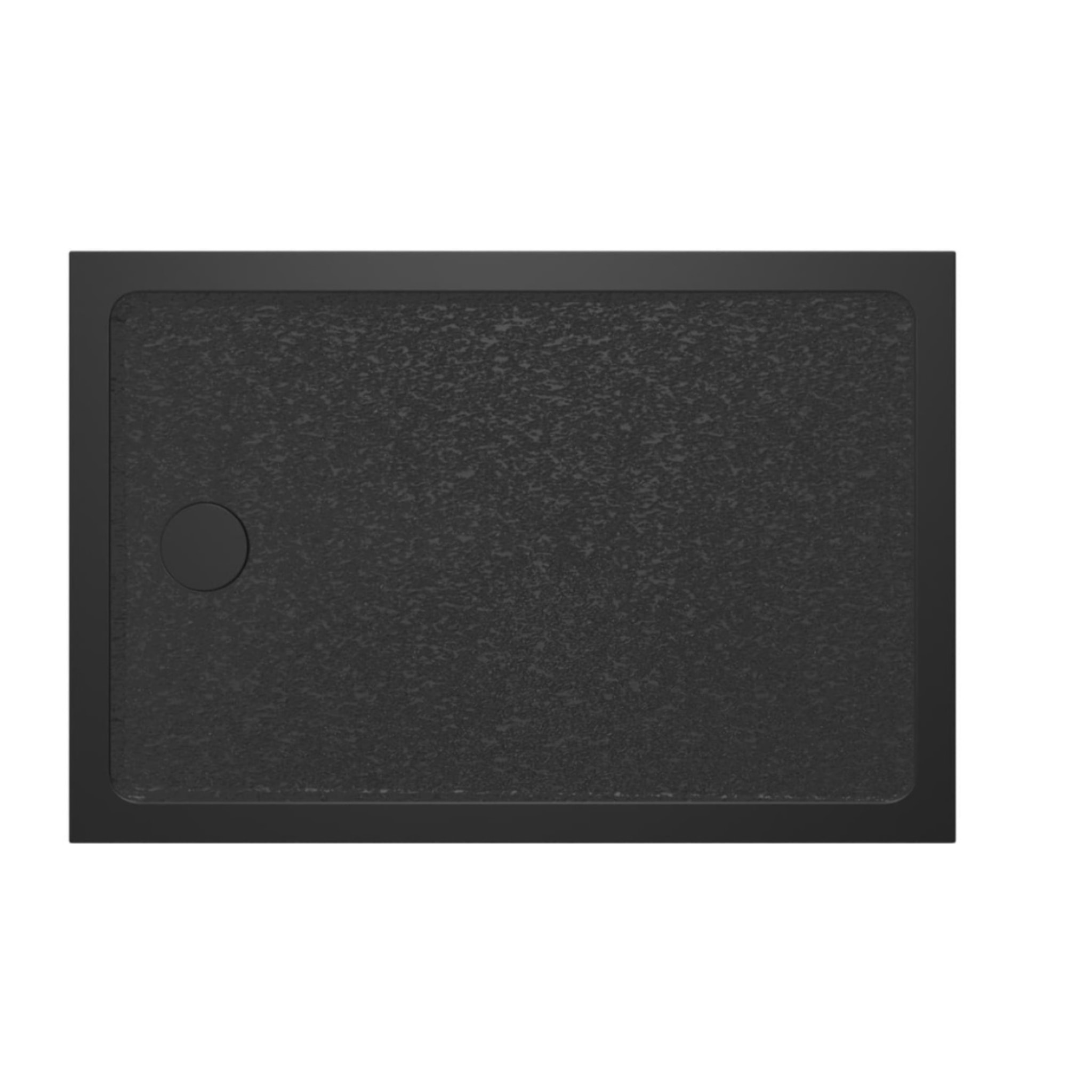 100x80 cm receveur de douche en marbre coulé, Swiss Aqua Technologies Project, sans siphon ni pieds, noir mat (SATSVPRO10080CA)