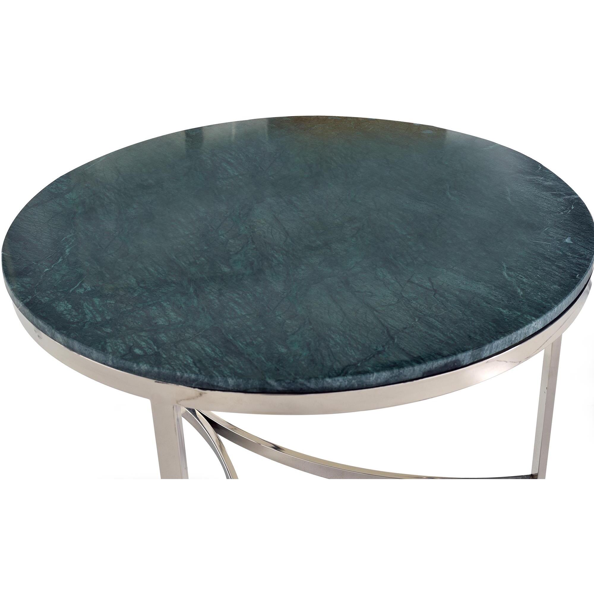 Set de 2 mesas de centro - Acero Inoxidable y Mármol