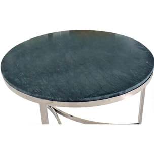 Set de 2 mesas de centro - Acero Inoxidable y Mármol