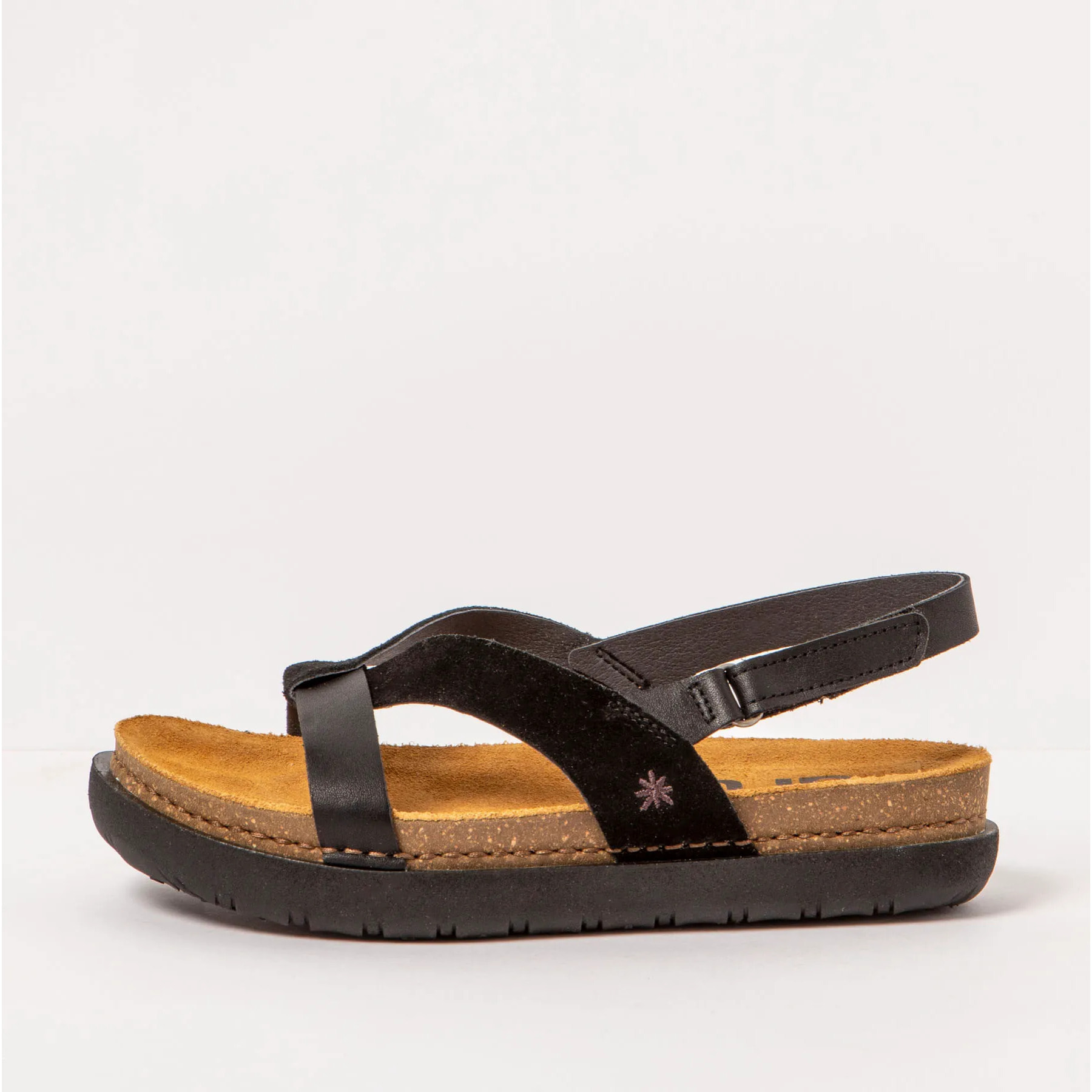 Sandalias 1718 NAPPA-SILK SUEDE BLACK /RHODES color Black