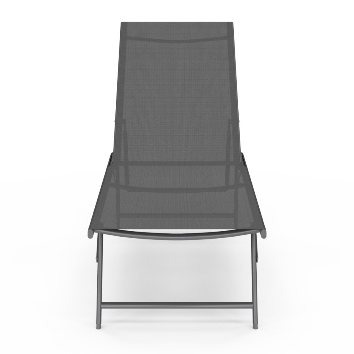 Transats inclinables Malaga 4 positions gris - lot de 2