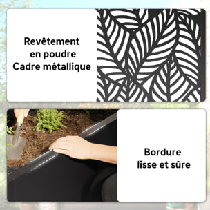 Jardinière avec treillis haut design végétal - jardinière métal époxy noir