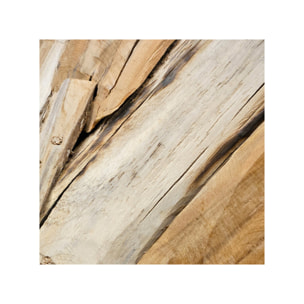 Vase décoratif bois de teck massif H. 39 cm artisanale - VIENNE