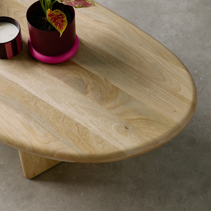 Table basse ovale bois de manguier SHIVA
