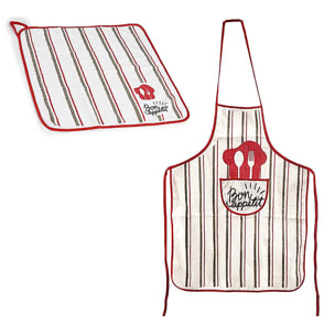 Set di grembiule + strofinaccio da cucina.