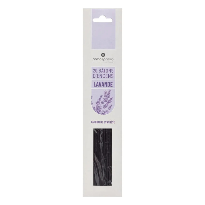 Lot de 20 bâtons d'encens lavande H25cm