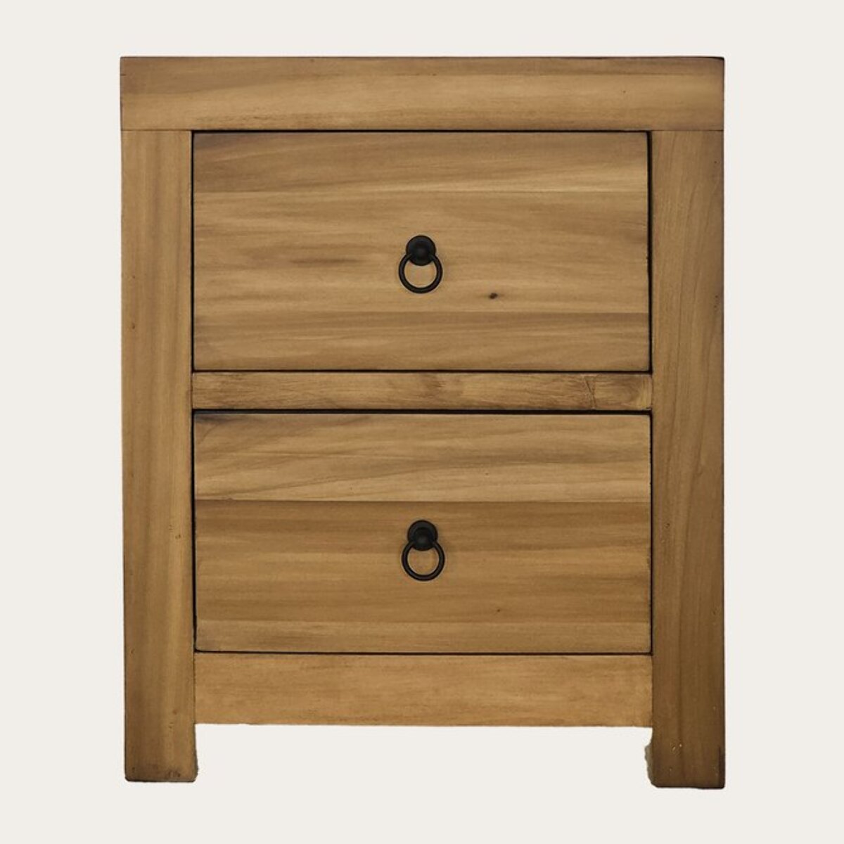 Table de chevet Tiber -bois massif de peuplier-couleur praliné 50 x 60 x 43 cm
