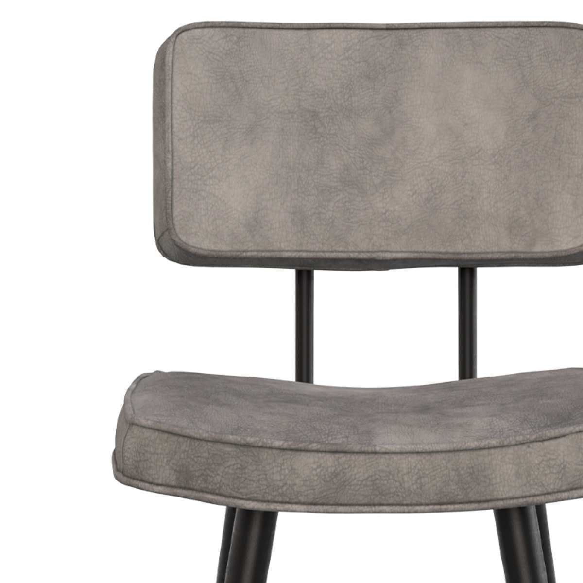 Lot de 2 chaises pour îlot central 66 cm en cuir synthétique gris - Texas