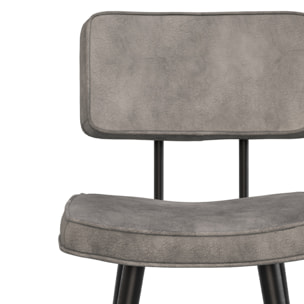 Lot de 2 chaises pour îlot central 66 cm en cuir synthétique gris - Texas