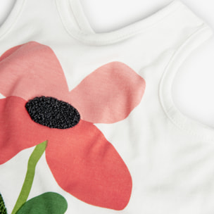 Camiseta niña estampada, tirantes, blanco, 228103
