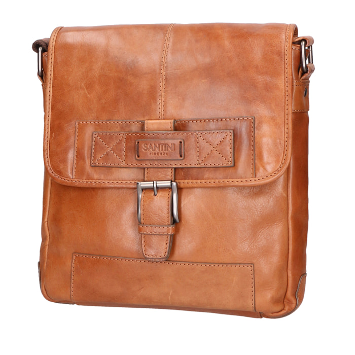 Borsa a tracolla unisex In Vera pelle Made in Italy 26,5x26,5x7 cm