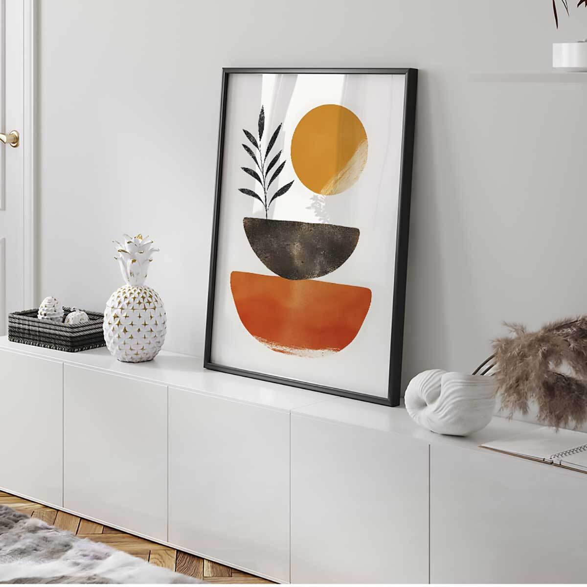 Affiche encadrée équilibre abstrait naturel Affiche + cadre en métal - Noir