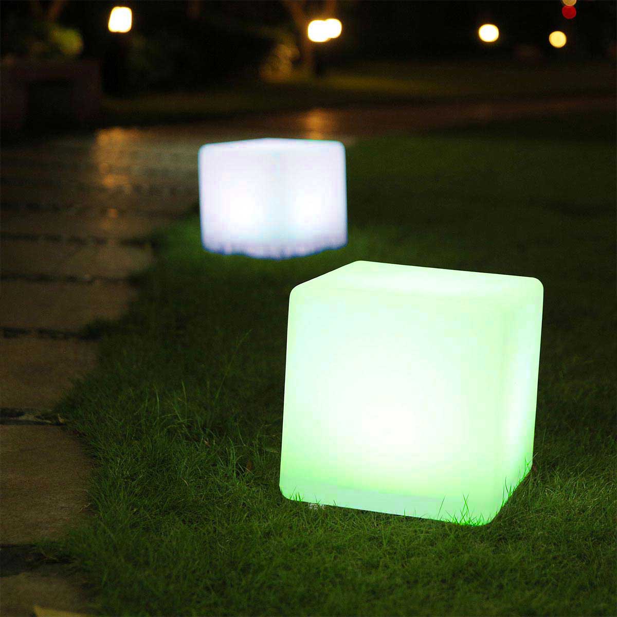 Cube lumineux sans fil LED multicolore CARRY H30CM