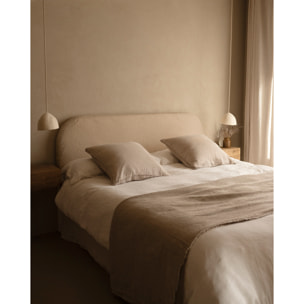 Housse pour tête de lit en bouclé beige en différentes tailles