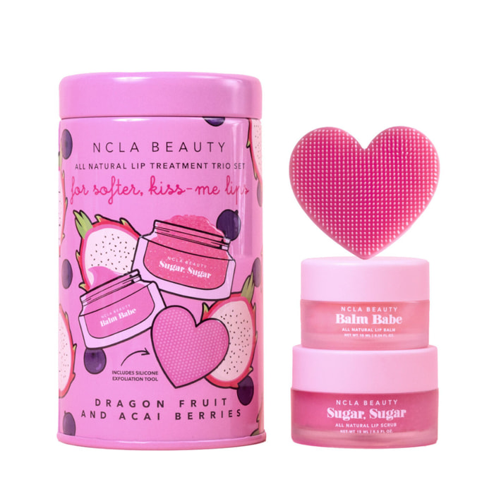 Dragon Fruit & Acai Berries - Duo baume 10 ml + scrub 15 ml + Exfoliant en silicone