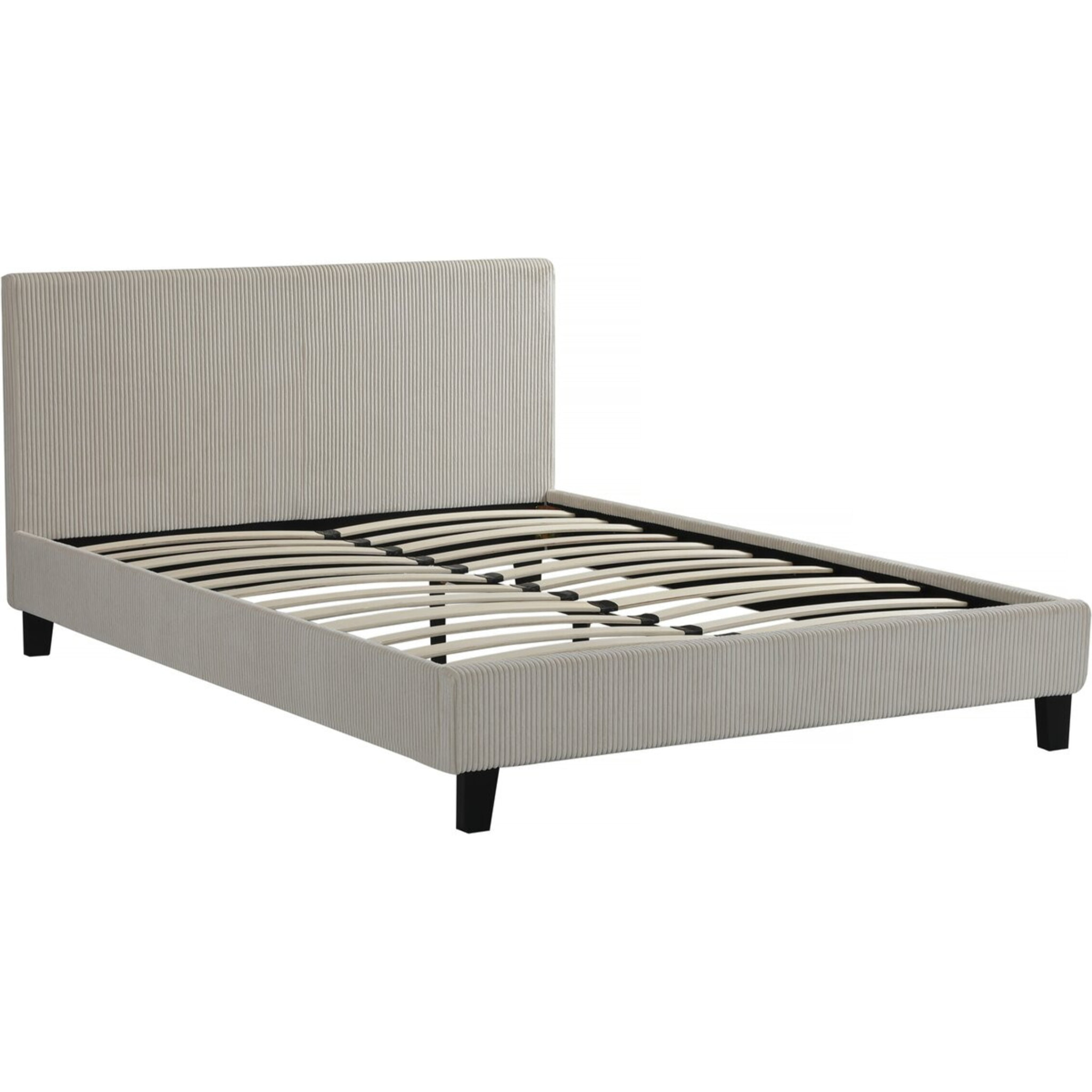 Lit en Velours Cotelé "Ambre" - 160 x 200 - Beige