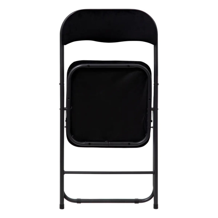 Chaise pliante en velours noir