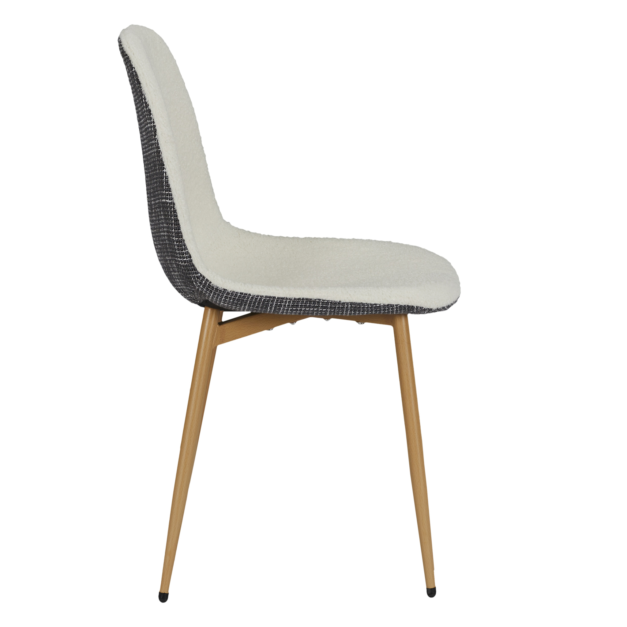 Chaise Bouclette Pieds Metal Effet Bois