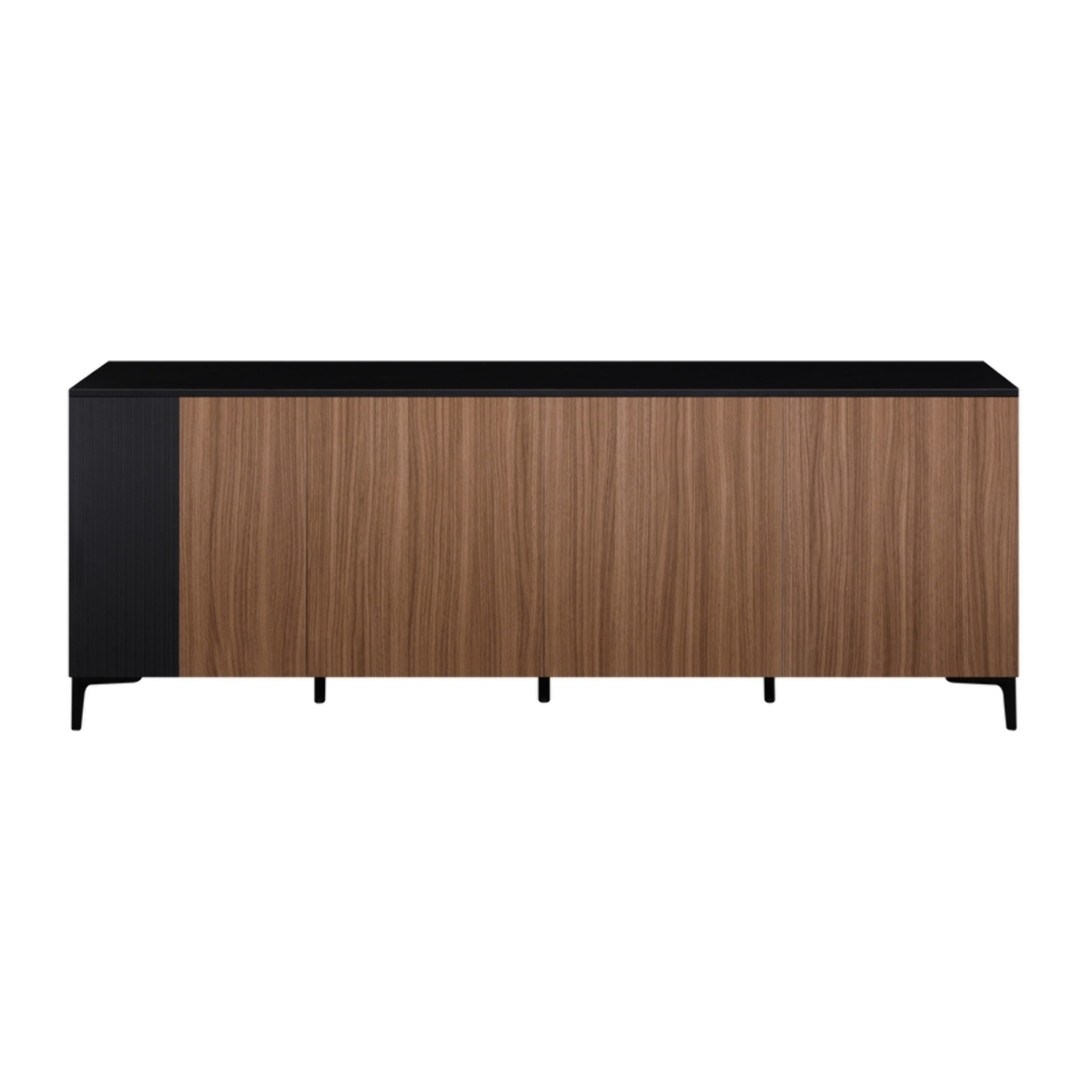 Credenza moderna 4 ante in legno noce e nero 200x40x74 cm – Toledo