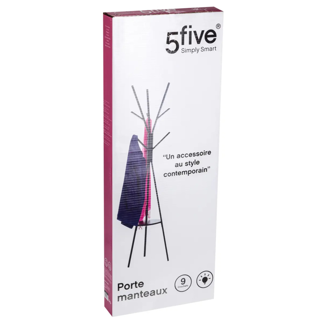 Porte-manteaux 9 crochets métal noir