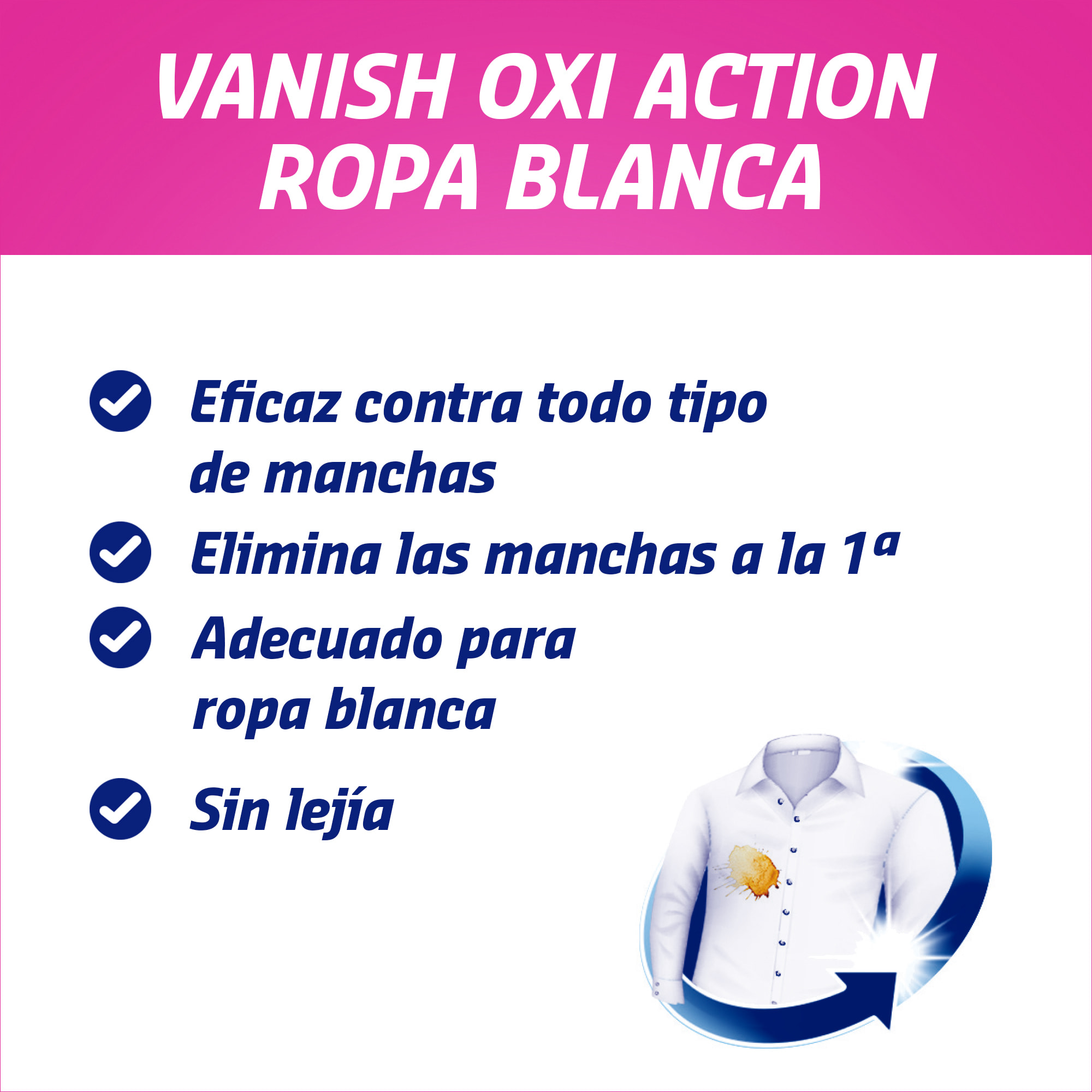 Vanish Oxi Action Quitamanchas ropa blanca, spray pretratante - pack 3 unidades x 750 ml