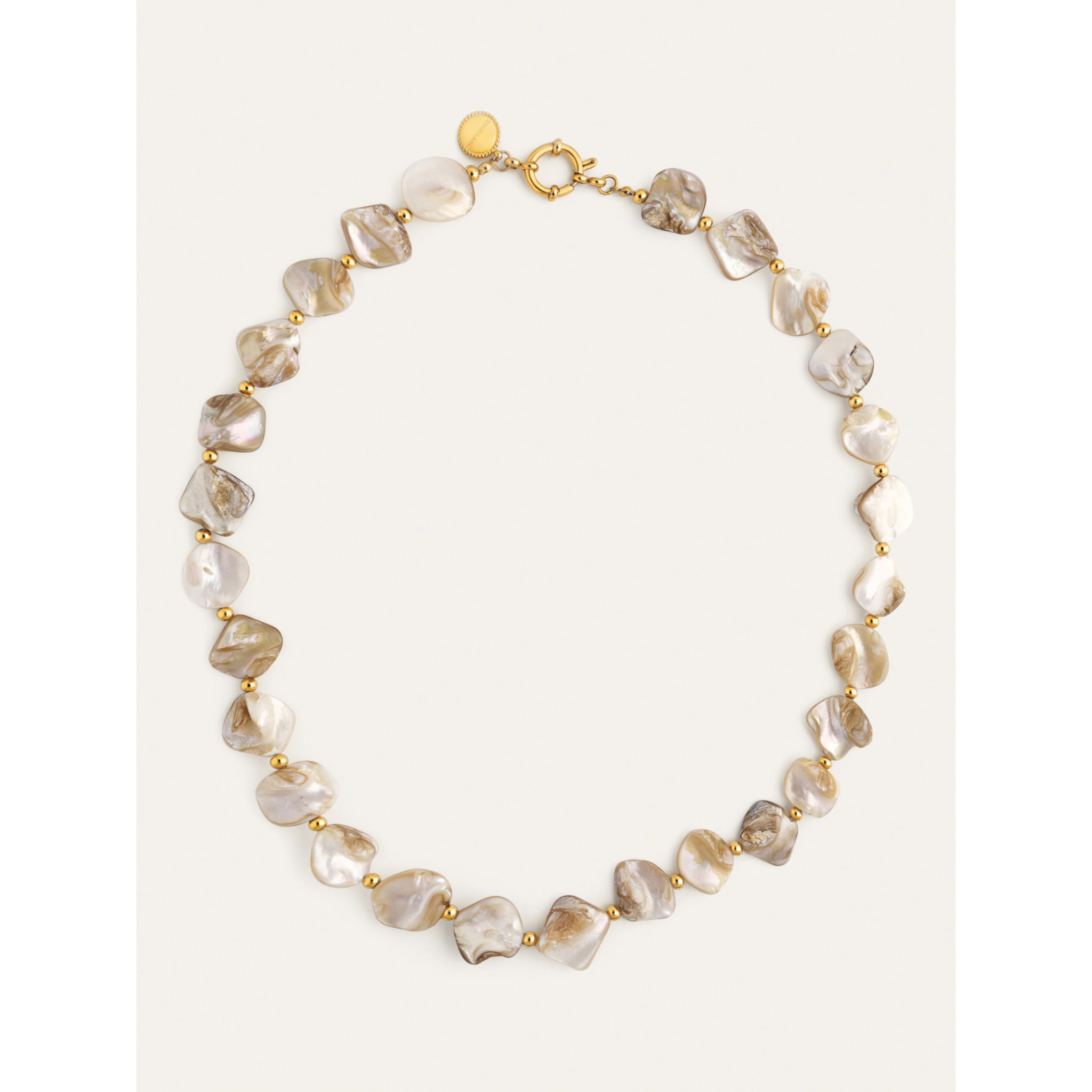 Collar Capri Nácar Acero Baño Oro