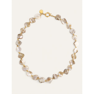 Collar Capri Nácar Acero Baño Oro