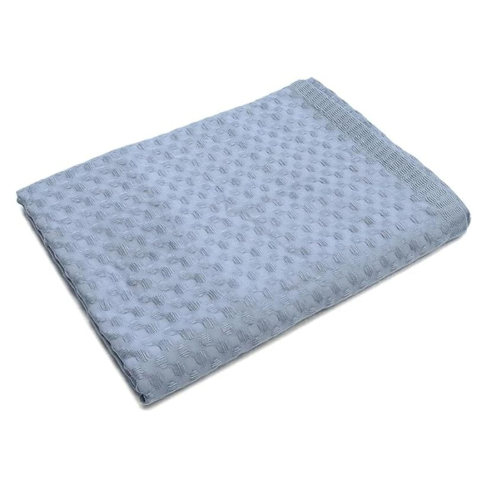 INTRECCI Telo Doccia Maxi, Asciugamano da Doccia, Telo Bagno 150 x 100 cm, in Spugna di Puro Cotone 300 gr/mq, Tinta Unita Azzurro. Modello: Napone