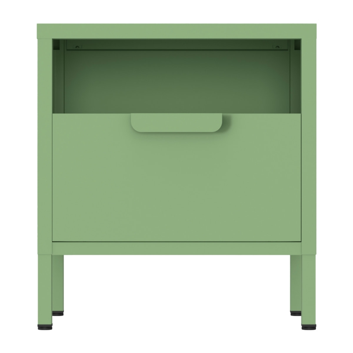 Comodino in metallo con cassetto 45x30x50cm verde salvia - Pop