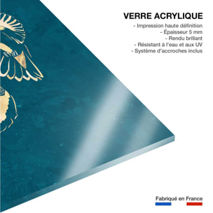 Tableau oiseaux colibri d'or  Tableau plexiglas