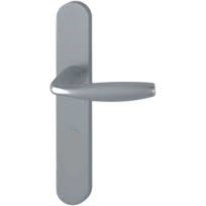 Ensemble de porte sur plaque New york HOPPE - entr.165mm - Bec de cane - aspect inox F9 - 1810/318KN - 3398472