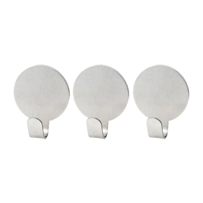 Lot de 3 crochet adhésifs ronds Fackelmann Tecno
