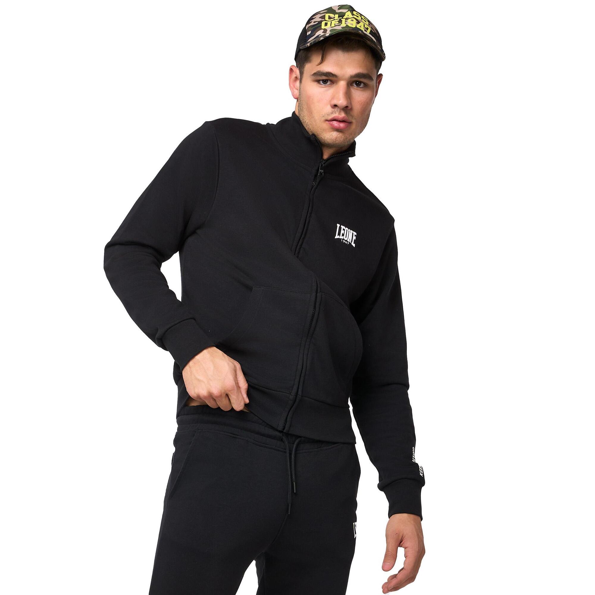 Chándal de hombre Leone Basic con sudadera con cuello y cremallera y pantalón sin chándal