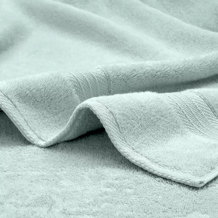 Serviette invites pur coton 550 g/m² uni bleu Elea glacier