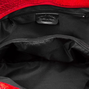 Vercurago Borsa tote Donna.Pelle autentica Camoscio Inciso Coccodrillo Ruga