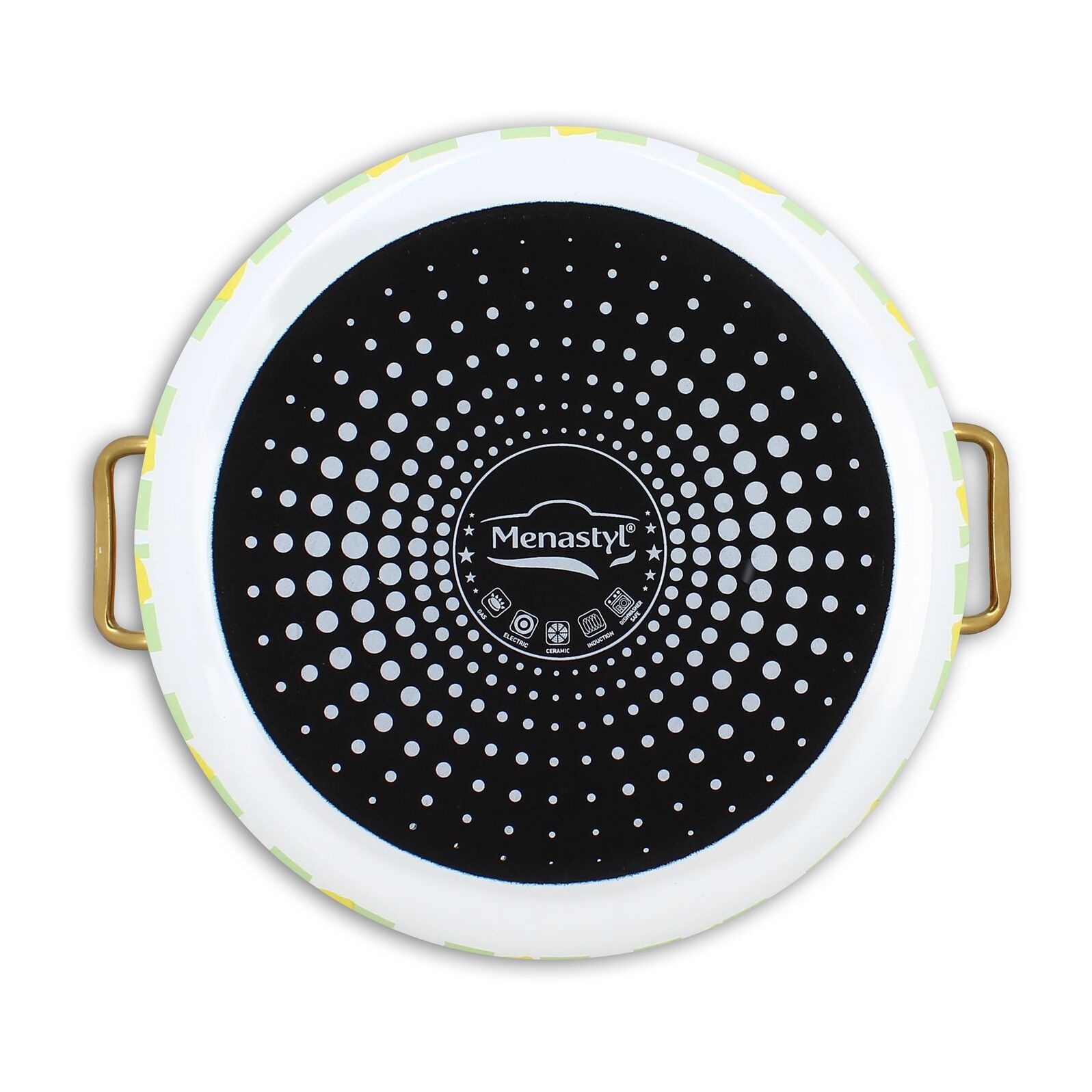 Marmite 24cm en acier émaillé avec motif citron - tous feux VICHY