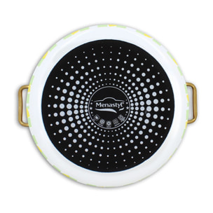Marmite 24cm en acier émaillé avec motif citron - tous feux VICHY