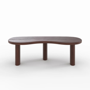 Table basse organique en bois massif de mindi foncé - Brandan