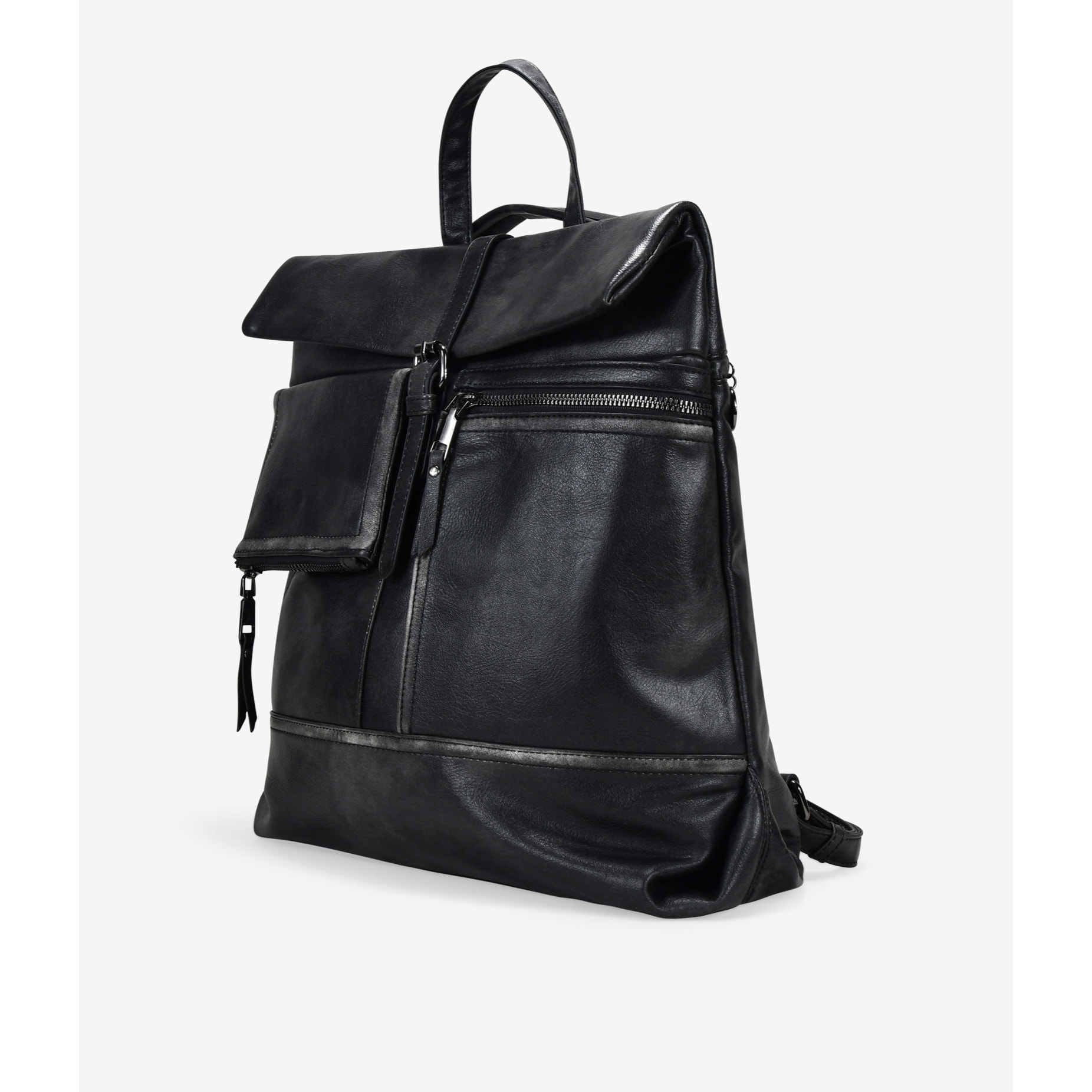 Mochila antirrobo negra con solapa decorativa