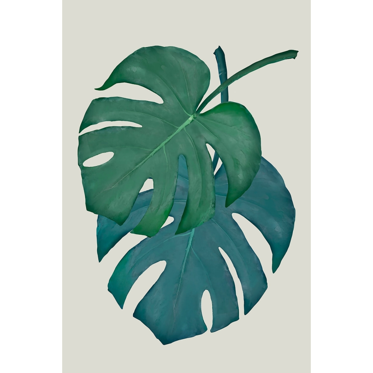 Tableau Monstera turquoise Toile imprimée