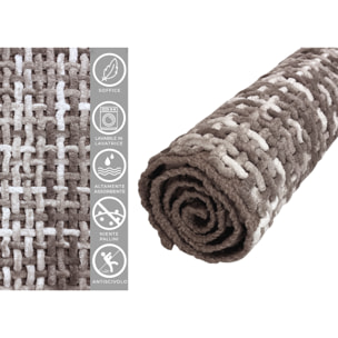 Tappeto Bagno Doccia Antiscivolo Super Assorbente Modello Plot Tortora