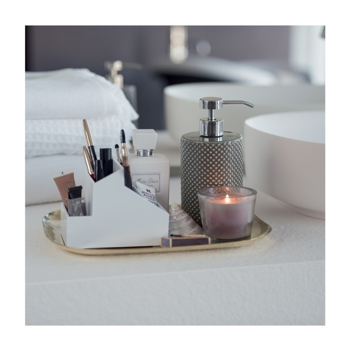 Distributeur de savon Faience MERO Taupe Spirella