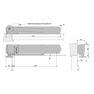 Ferme-porte FL96 EVO - CAVERS ISEO - 24V - Bi-tension - Rupture bras droite - 379975