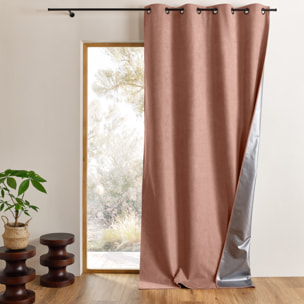 Rideau thermique occultant à œillets et réflecteur de chaleur - Rose