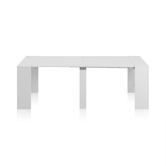 Mesa consola extensible Denis en blanco brillo 50-235 cm Blanco