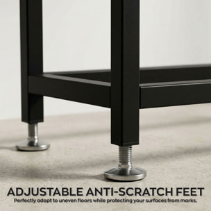 Nikki - Consolle ingresso soggiorno rettangolare 75x75x24 cm stile industrial in metallo e MDF marrone