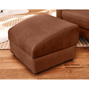 Bastille - pouf en tissu velours relief - Terracotta