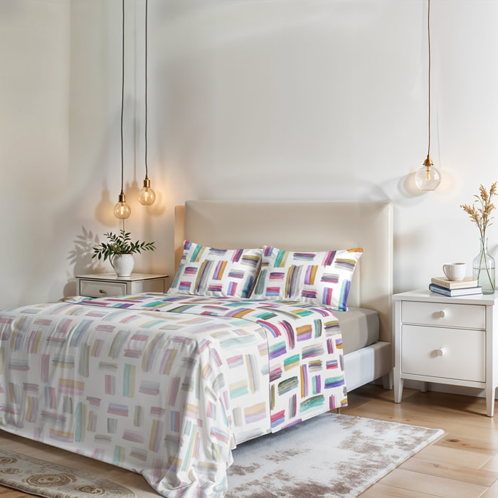 COMPLETO LETTO FANTASY, 100% Microfibra - MULTICOLOR